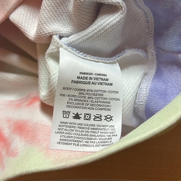 Nike Women’s Tie-Dye Crop Hoodie Pullover Sweatshirt Multicolor Pastel Logo Sz S - Picture 9 of 11